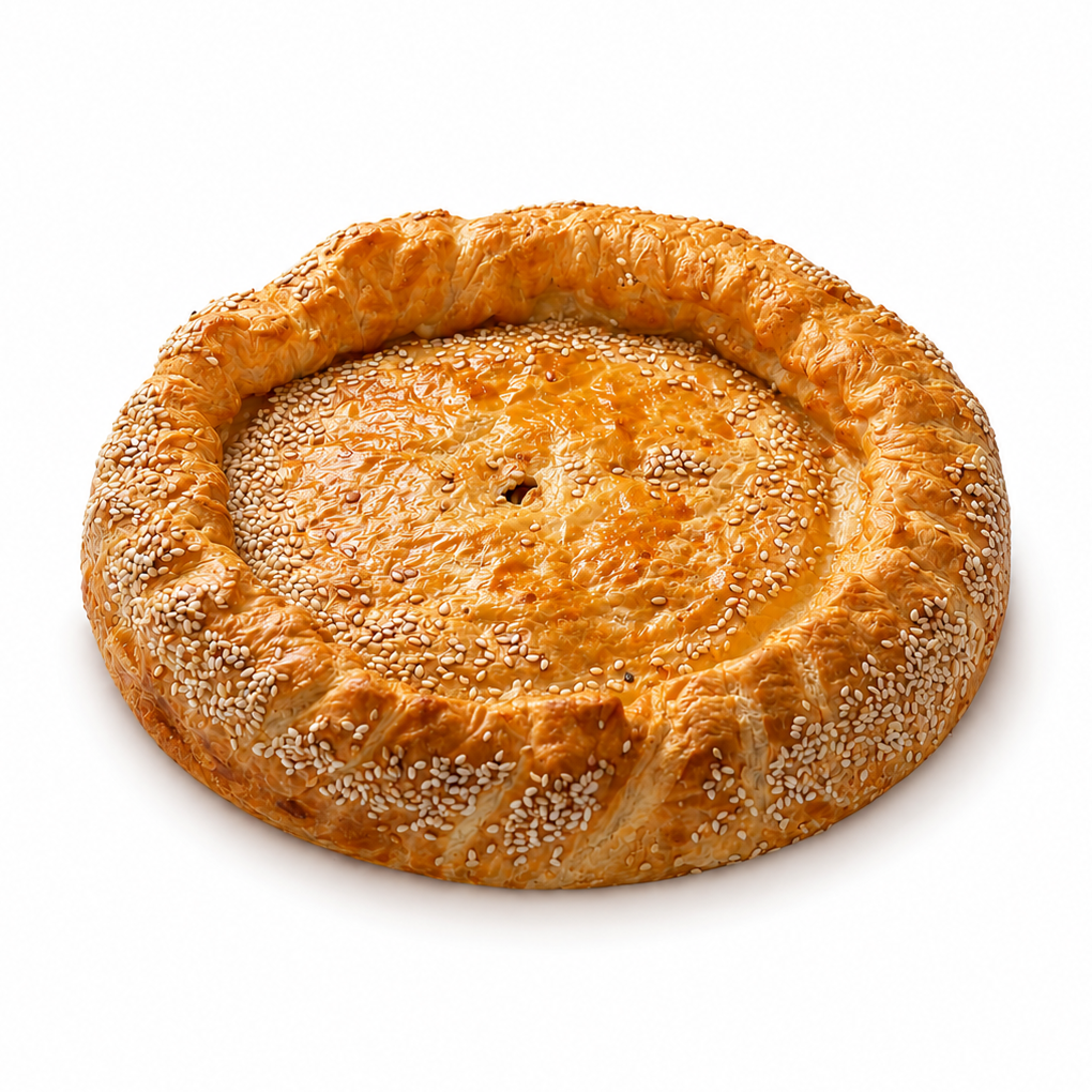 Мясной пирог из слоёного теста